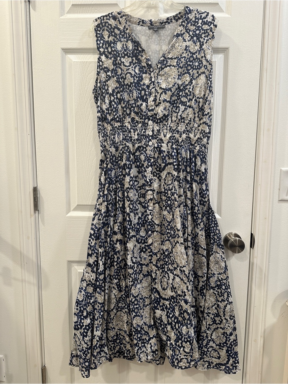 Chelsea & Theodore Boho Floral Dress | Full Button Front Smocked Waist | Size 1X